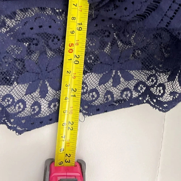 Anthropologie Beyond Vintage lace top no tags medium Navy - Picture 6 of 6